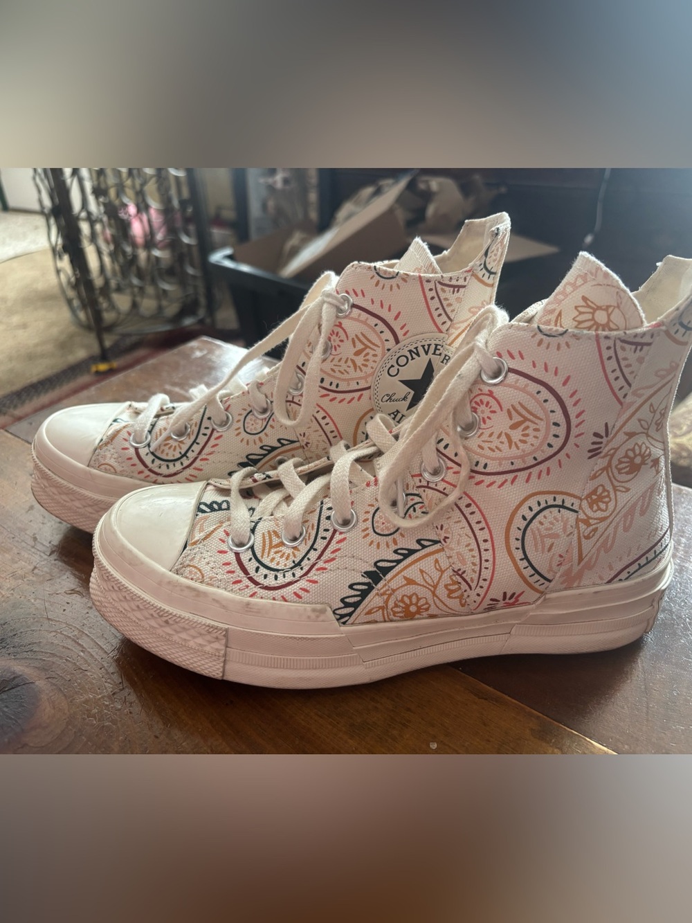 Converse Chuck 70 Plus High “Crafted Evolution” in paisley. Unisex: M6 W8.
